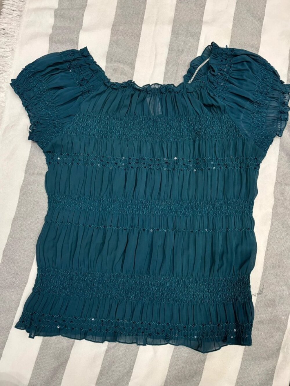 Sheer Green Dress Blouse Sz 2XL